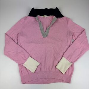 Boden Womens Size 6 Collared Sweater Wool Blend Pink